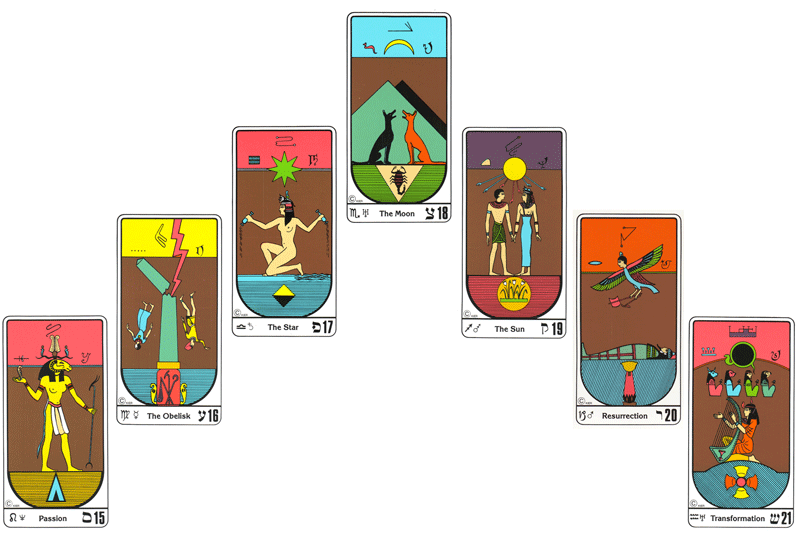 Pirâmide do Naipe do Corpo dos Arcanos Maiores do tarot egípcio