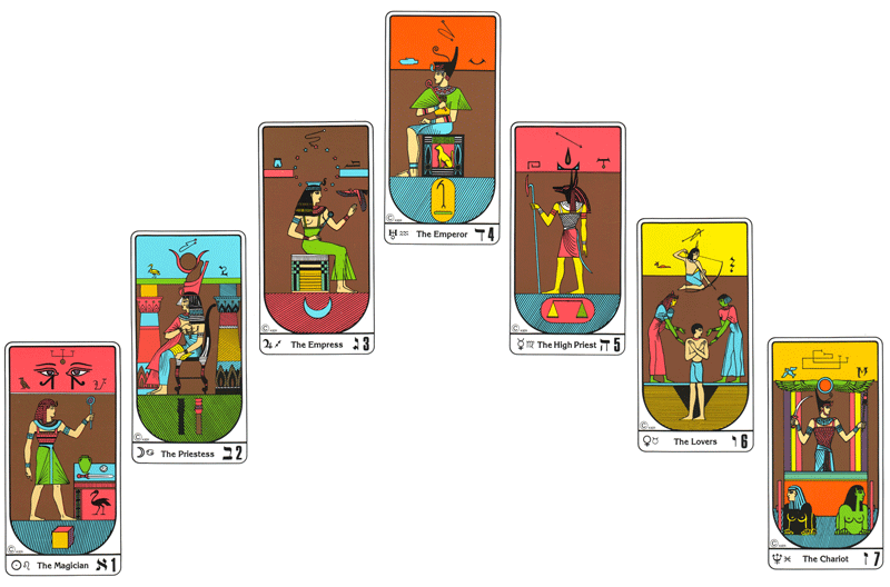 Pirâmide do Naipe do Espírito dos Arcanos Maiores do tarot egípcio